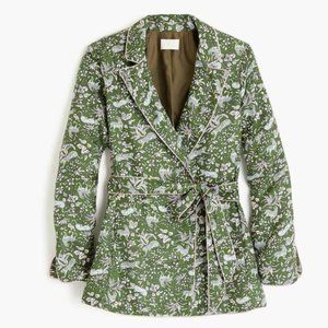 J. Crew Collection Silk Jungle Cat smoking jacket